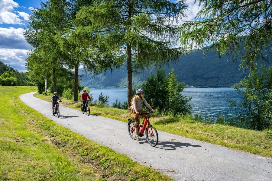 Andalsnes: Bike & Hike Adventure to Litlefjellet Summit - Cycling Toward Vengedalen