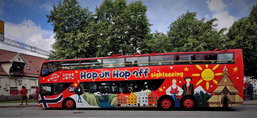 Bergen: 24-Hour Hop-On Hop-Off Bus Ticket - The Fish Market and central Bergen