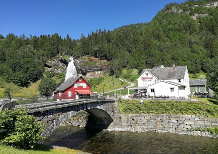 Bergen: Hardangerfjord, Voss Gondola & 3 Great Waterfalls - Crossing the Hardanger Bridge toward Vøringsfossen
