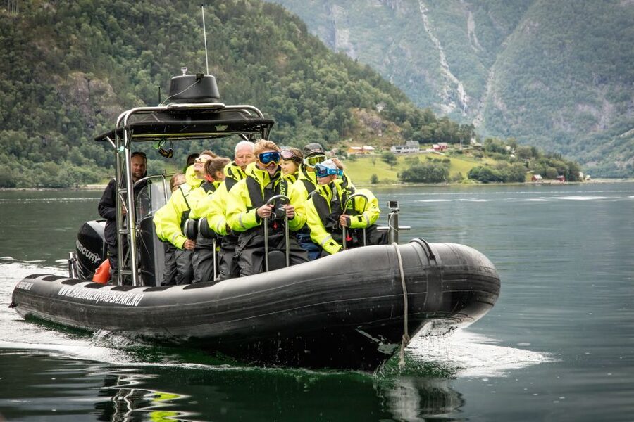 Eidfjord: 1-Hour Fjord RIB Tour - Leaving Eidfjord Harbor for Simadal Fjord