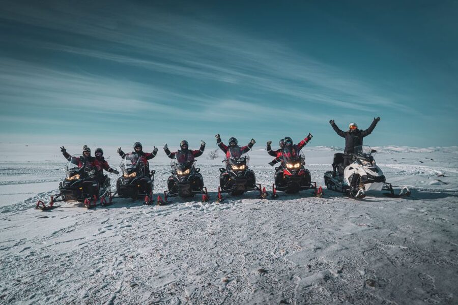 From Alta: Daytime Snowmobile Adventure - Learning to drive before the trail opens up