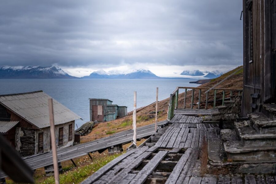 From Longyearbyen photo tour: Mysterious Barentsburg - Walking into Barentsburg with a photo guide