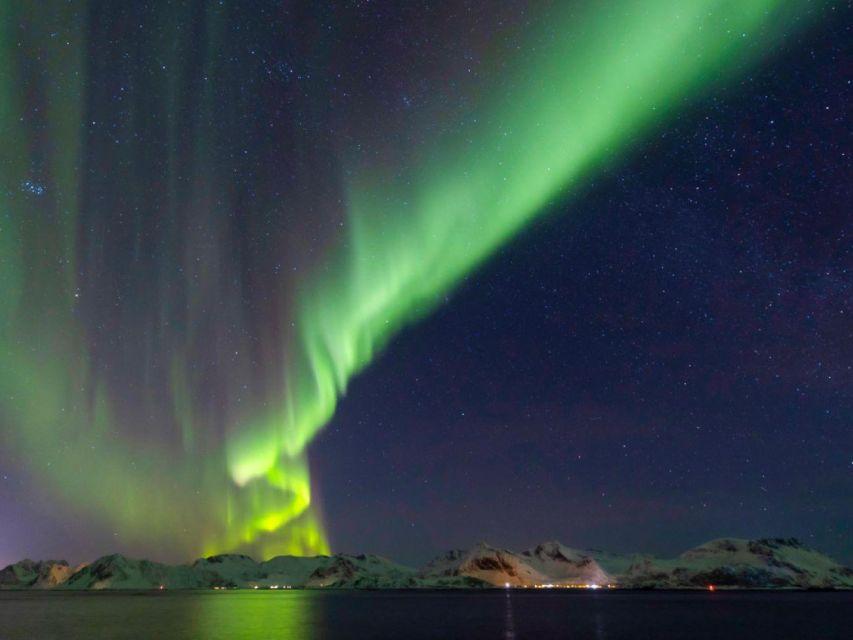 From Svolvær: Guided Northern Lights Tour by Van - Mountain, fjord, and dark-sky settings