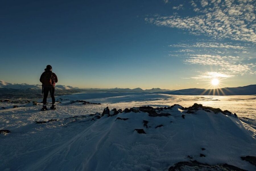 From Tromsø: Snowshoe Hike in the Arctic - Getting fitted with snowshoes and poles