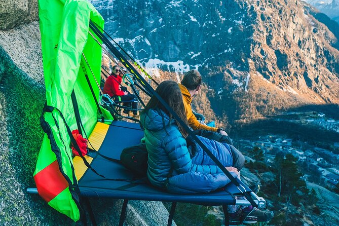 Full Day Cliff Camping Experience in Ullensvang - Climbing into the portaledge