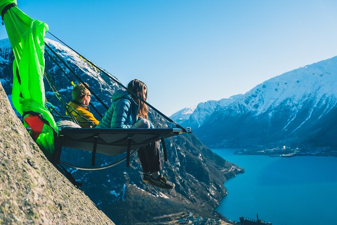 Full Day Cliff Camping Experience in Ullensvang - Dinner, firelight, and the view from camp