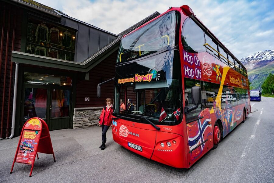 Geiranger: City Sightseeing Hop-On Hop-Off Bus Tour - One route, four listed stops, and a quick circuit