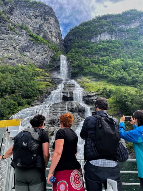 Geiranger Fjord Boat Tour with Waterfall Tasting - The opening cruise toward the Seven Sisters