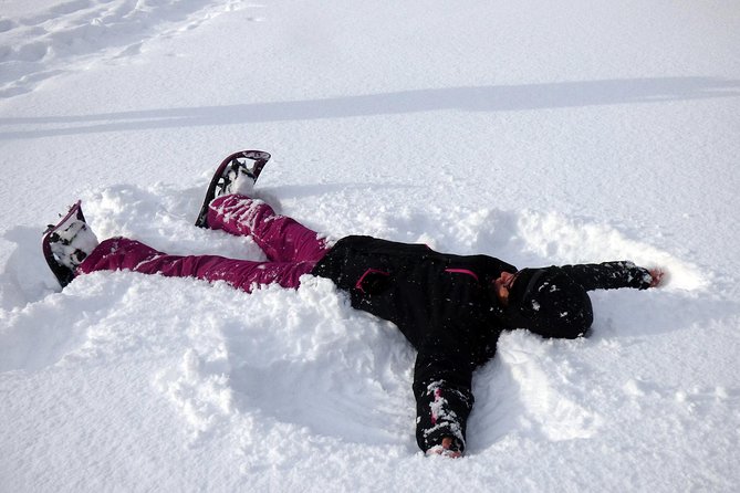 Guided easy snowshoeing with a visit to local café - Getting comfortable on snowshoes