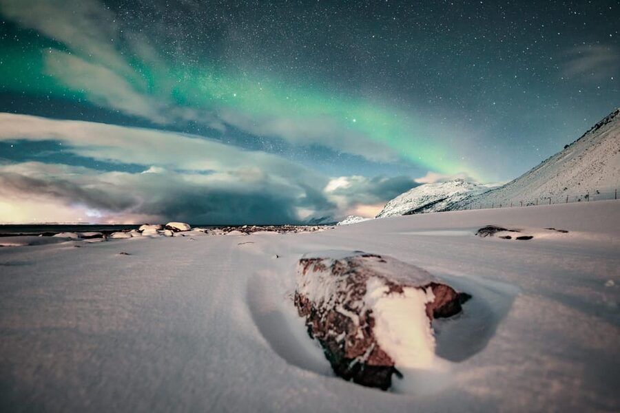 Lyngenalps: Northern Lights Snowmobile Safari - Pausing at Viewpoints for the Northern Lights