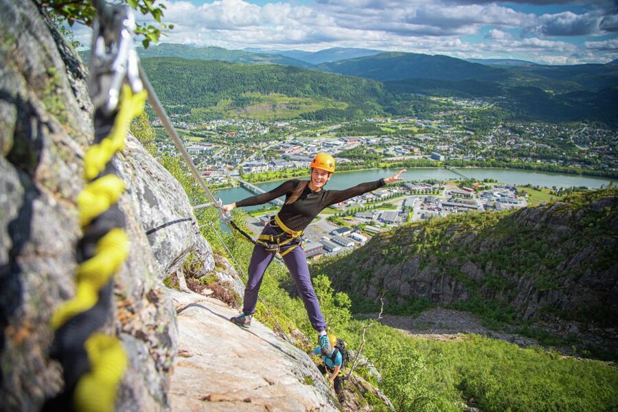 Mountain-climbing adventure in Mosjøen Via Ferrata - The views from the summit