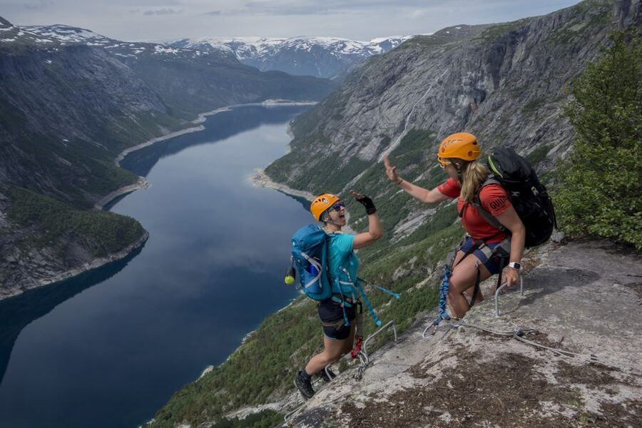 Odda: Full-Day Trolltunga Hiking, and Climbing Tour - Climbing 250 meters on the via ferrata