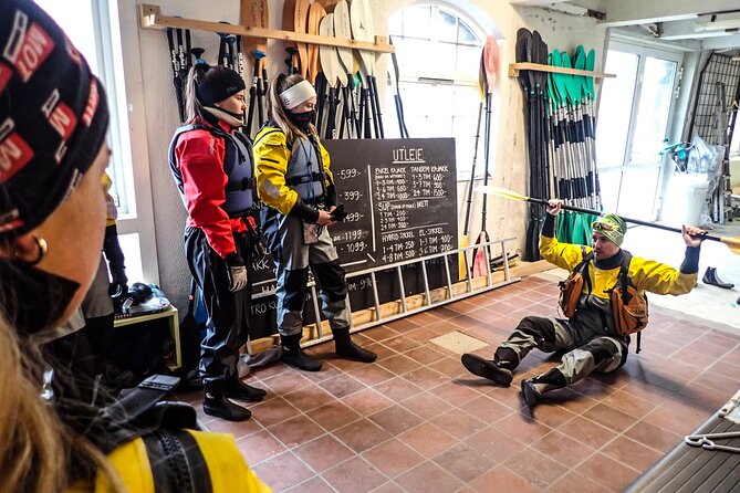 Sea Kayaking In Ålesund - Getting comfortable before leaving the harbor