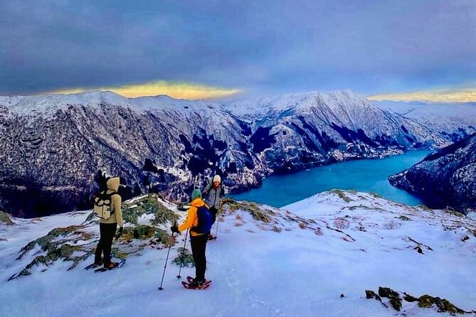 Snowshoe hiking in Bergen - Public tour - From Bergen harbor to Gullbotn’s snow