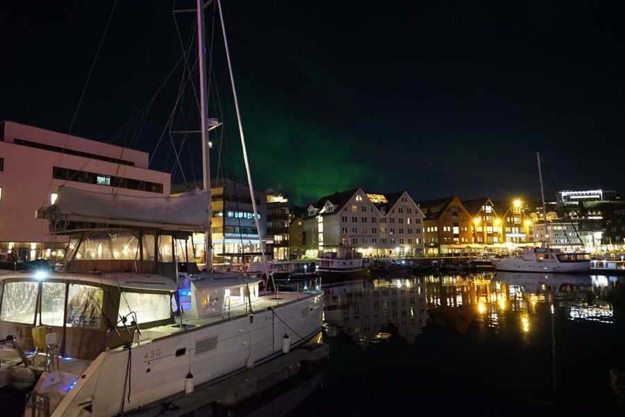 Tromsø: Northern Lights Luxury Catamaran Cruise - Setting sail from Tromsø’s floating jetty