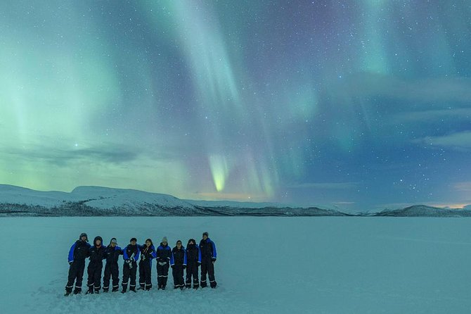 Tromso Northern Lights Minibus Chase Small Group Tour with Photos - Waiting under the aurora