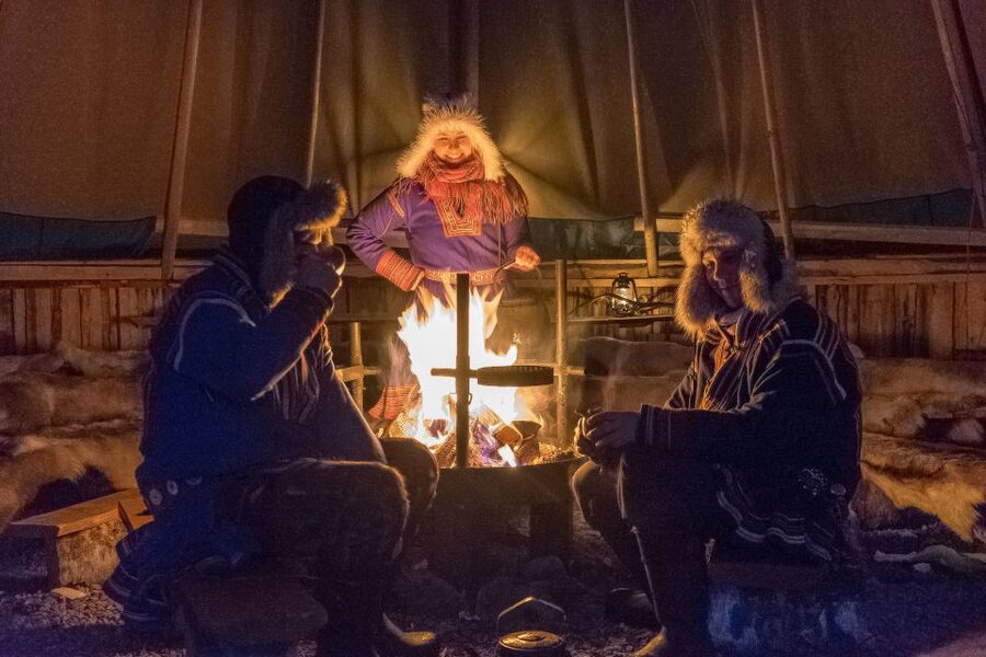 Tromsø: Reindeer Camp Dinner with Chance of Northern Lights - Feeding the herd in the Arctic darkness