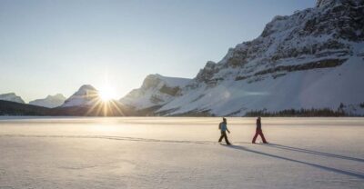 Snowshoeing in Scenic Landscape