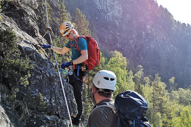 Via Ferrata Åndalsnes Intro Wall - Climbing natural rock, ladders, and airy sections