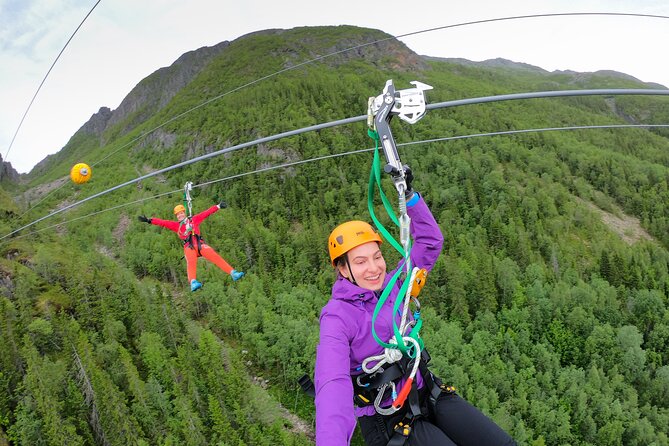 Zipline Experience in Mosjøen - Takeoff from 70 meters above Mosjøen
